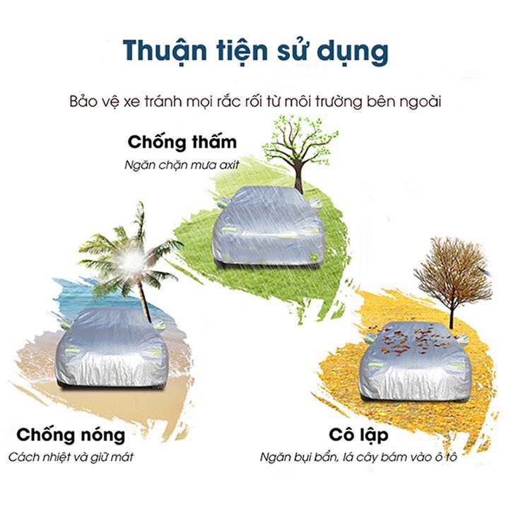 [Mã LIFEAU giảm 10% đơn 200k] Bạt che phủ xe Huyndai Creta cao cấp ( bạt 3 lớp Tráng Nhôm, chống xước)