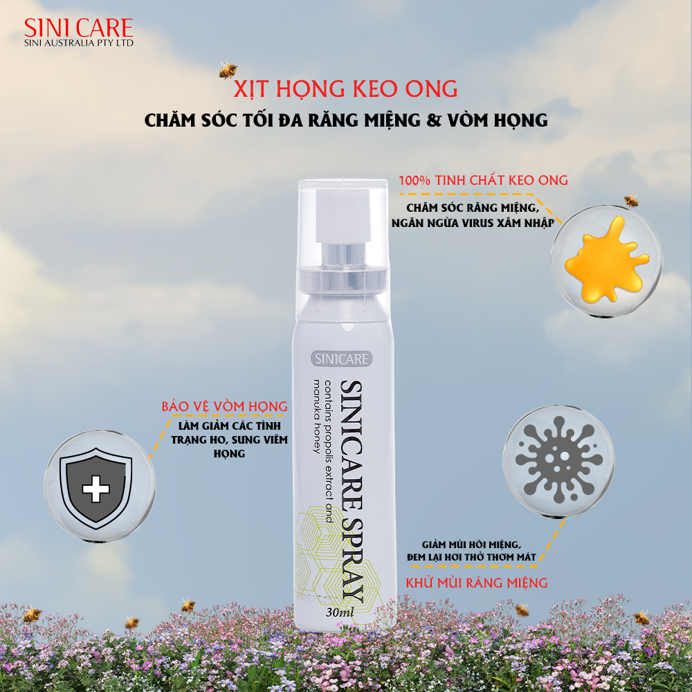 Xịt họng keo ong Sinicare Propolis Spray 30ml