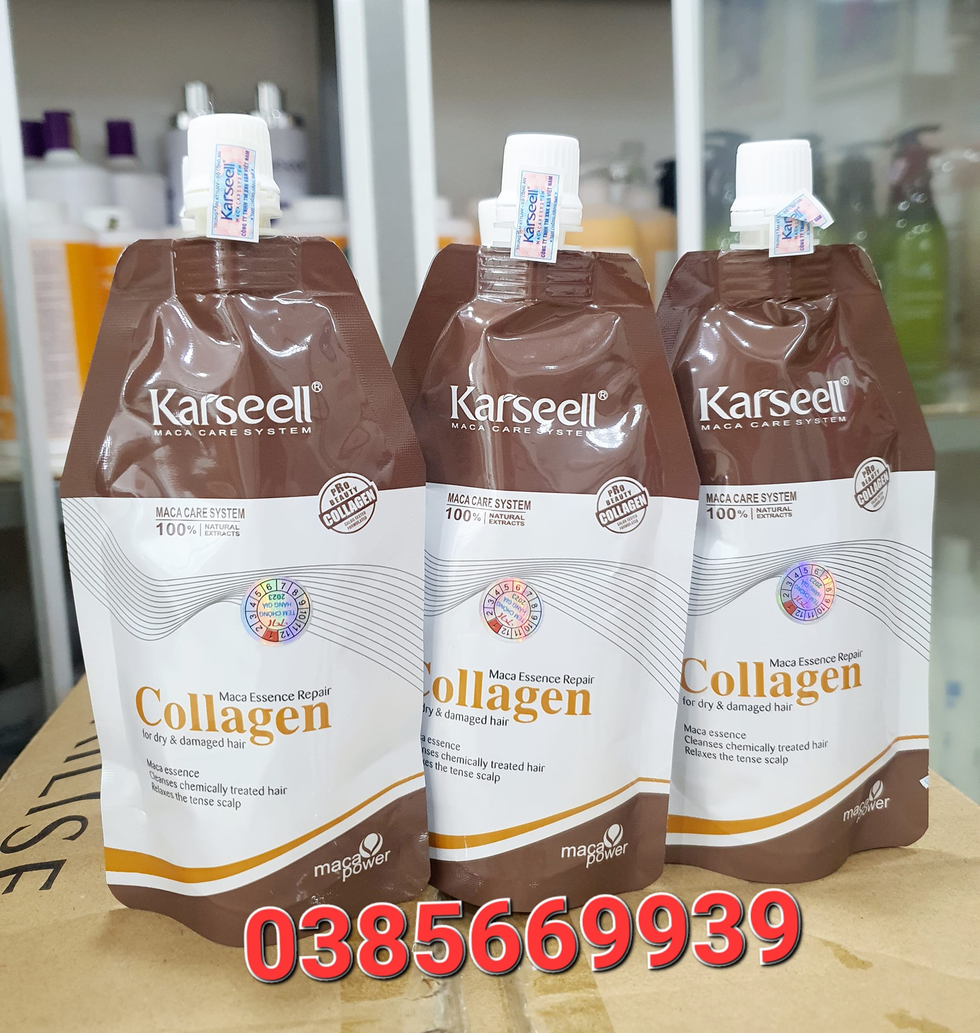 Phủ lụa tóc Collagen Karseell bóng mềm mượt 100ml
