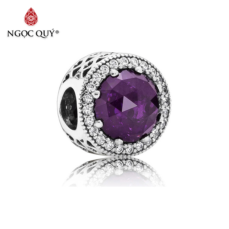 Charm bạc xỏ ngang đính đá - Ngọc Quý Gemstones