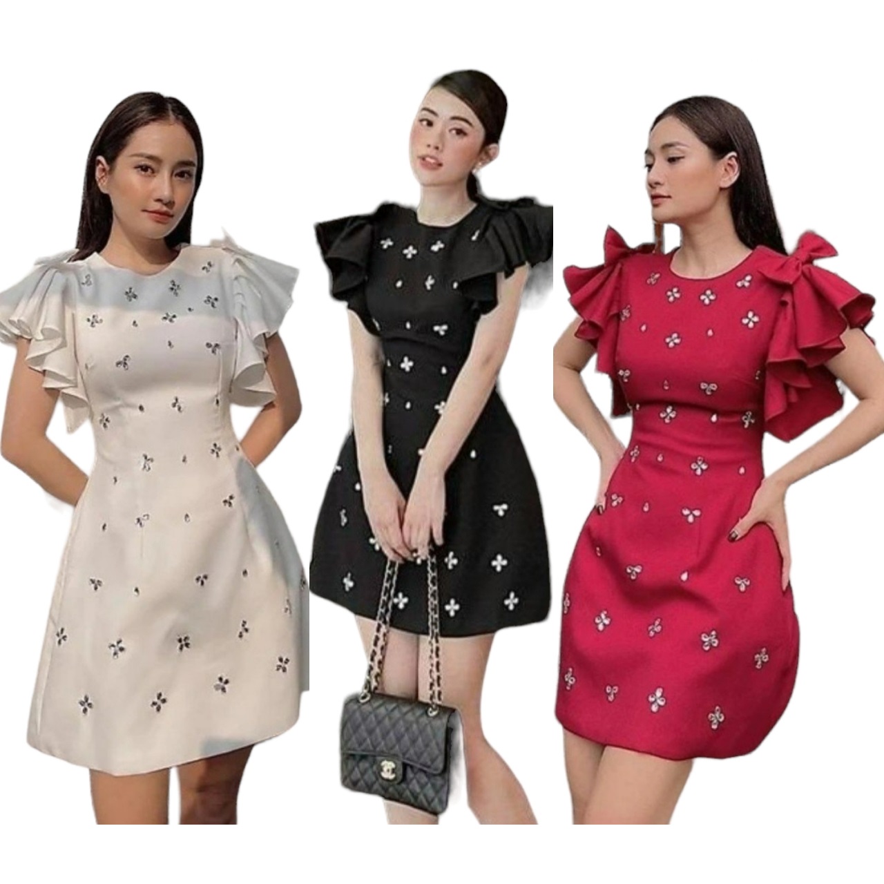 ĐẦM BIGSIZE ĐÍNH ĐÁ TAY CÁNH TIÊN RM13 (55-90kg)