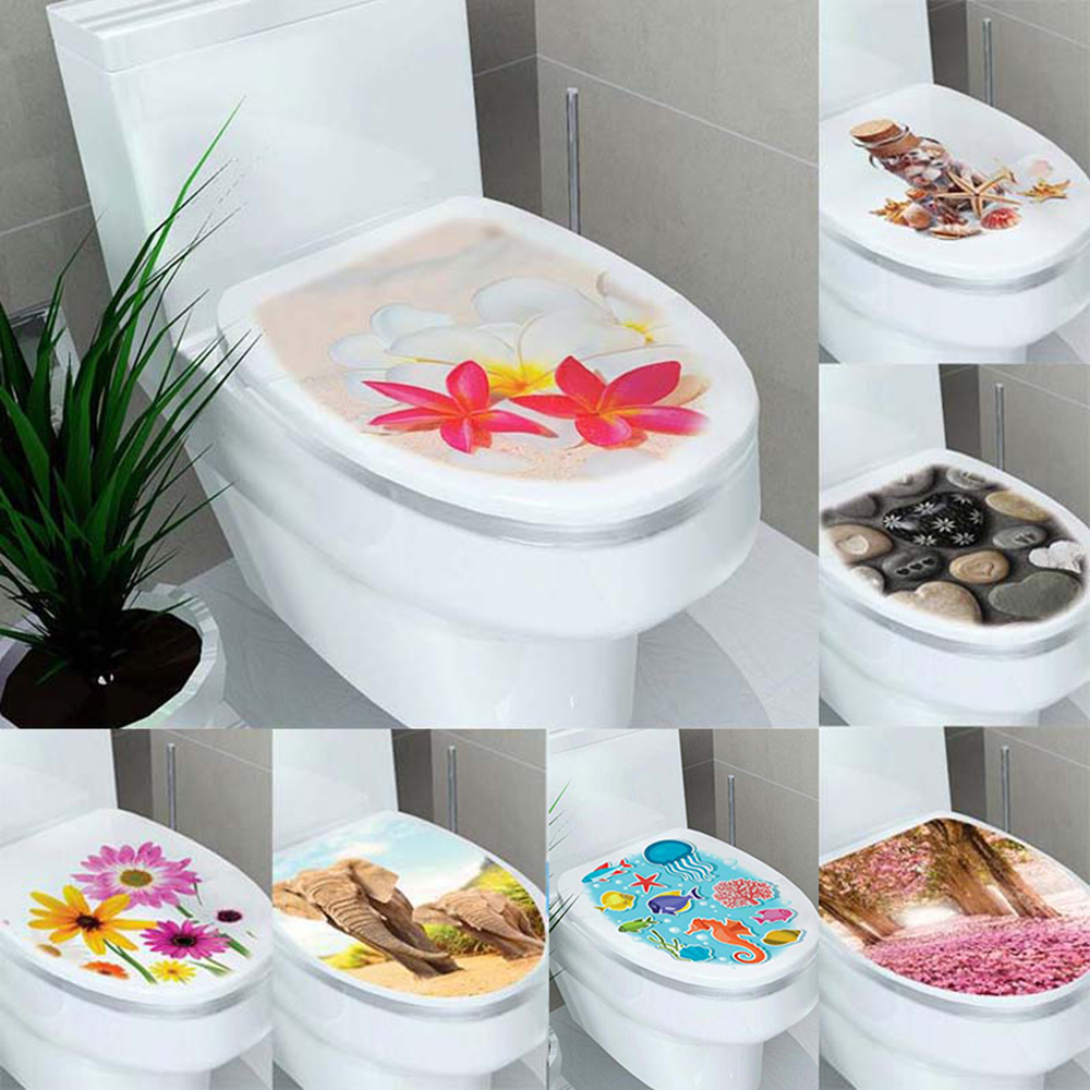 Pedestal Waterproof Bathroom Decoration Pan Removable Toilet Seat Sticker Toilet Sticker Closestool Decor WC Cover Decals