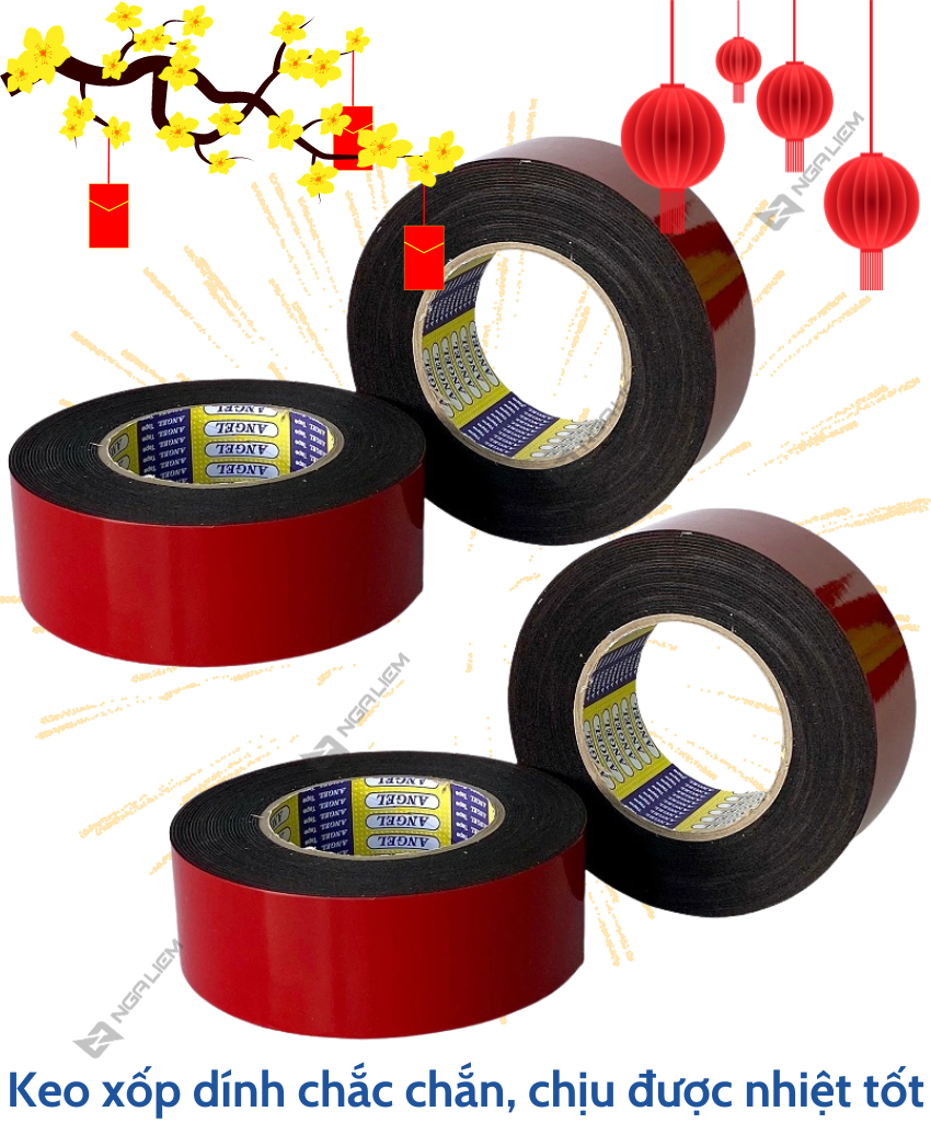 Băng Keo Xốp Đỏ 2P4 (24cm), 5P (50cm)