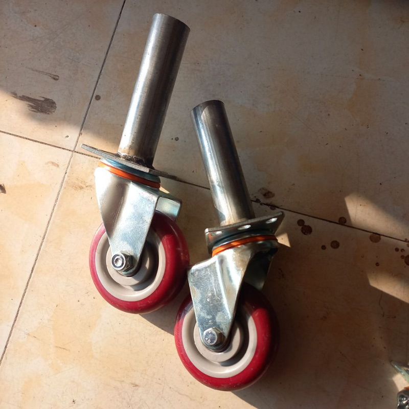 Bánh xe dàn giáo siêu chịu lực 100mm màu đỏ