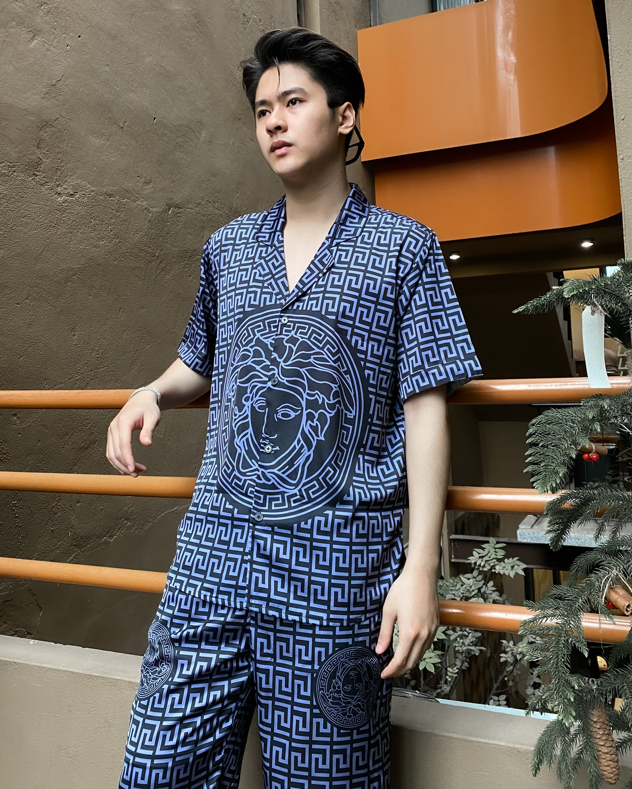 Bộ đồ ngủ Pijama lụa  mát mịn, họa tiết tinh tế