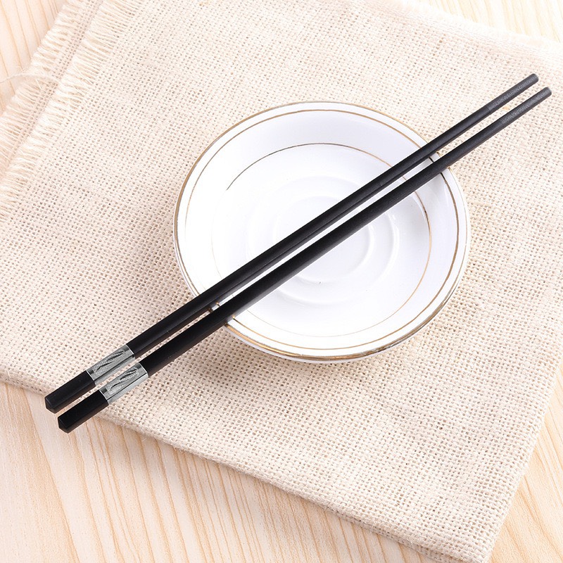 Bộ 10 đôi đũa sừng mạ bạc hàng xuất Nhật cao cấp