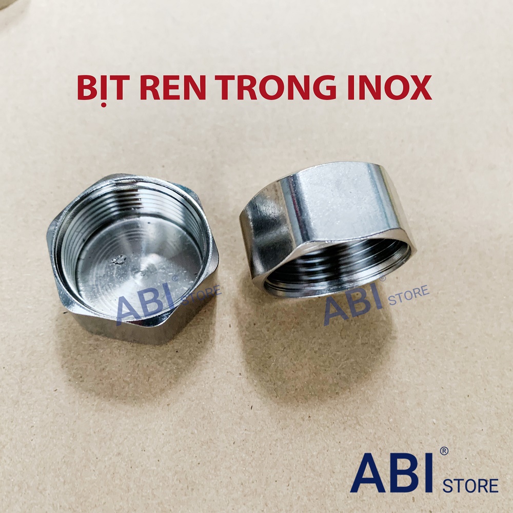 Nút bịt ren trong 21, 27, bịt inox ren ngoài dn15, dn20 hàng dày đẹp