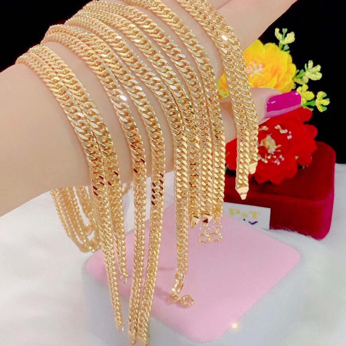 Dây chuyền nam nữ kiểu xích mạ vàng 18k cực đẹp 65R - Giống vàng thật 99%