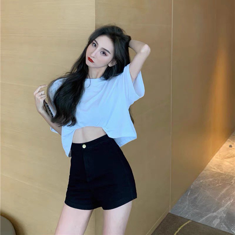 Quần shorts cạp cao chất kaki dáng ôm m509