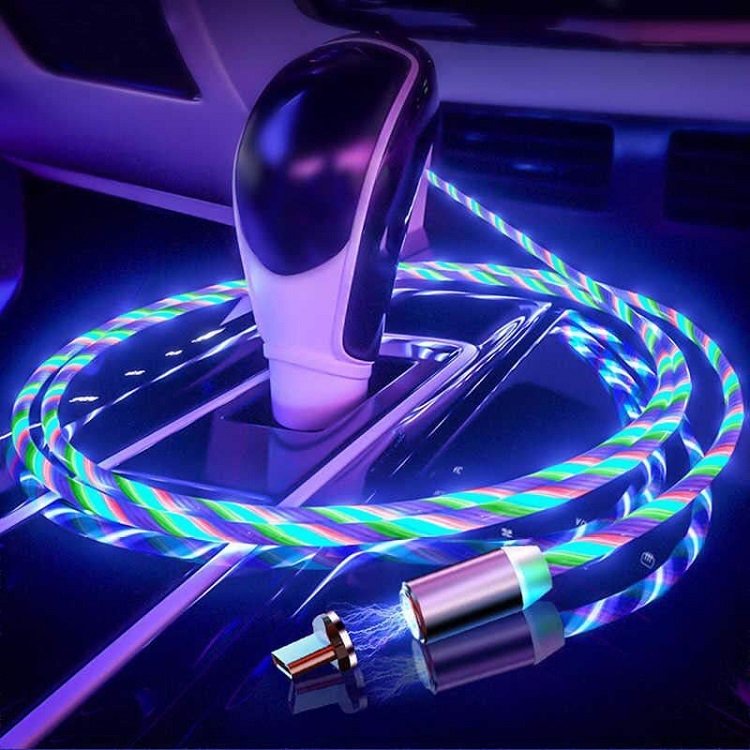 Cáp Sạc Nam Châm , Dây Đèn Led Phát Sáng Siêu Đẹp, Iphone Android Type - C Tiện Dụng