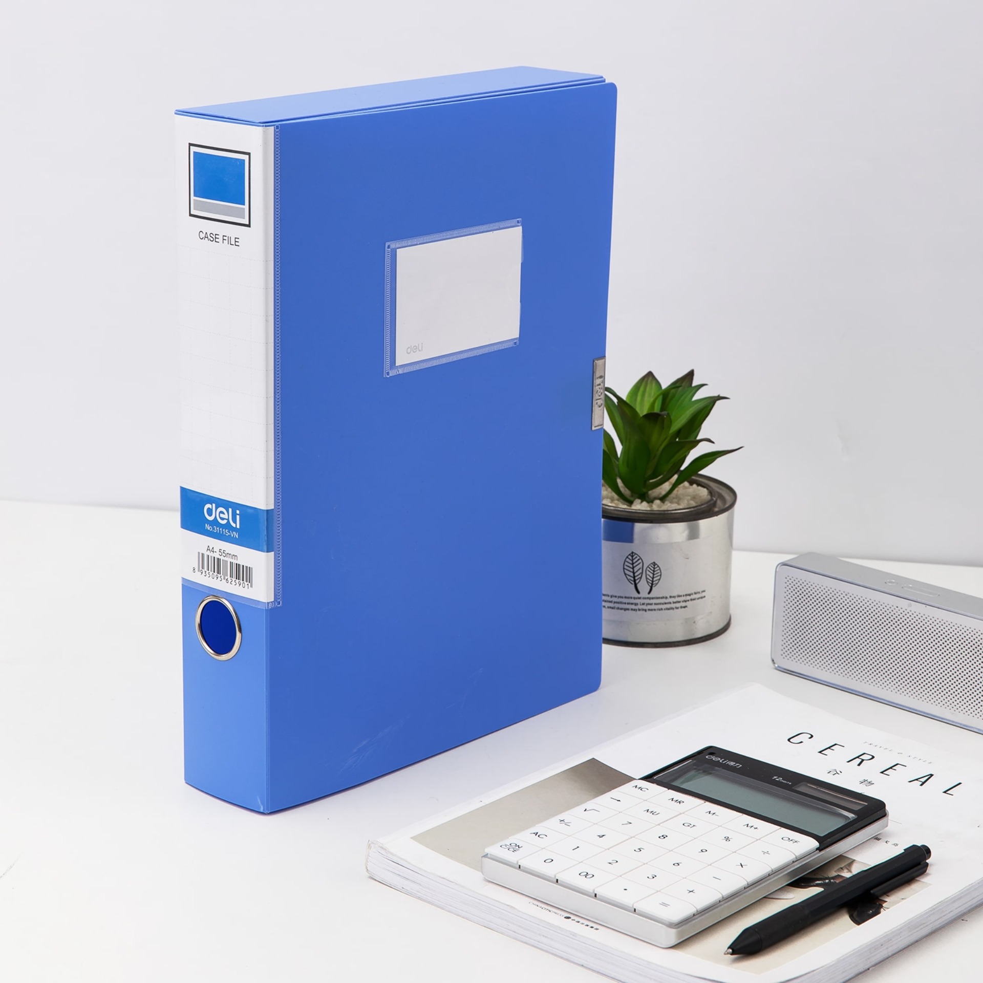 File hộp Deli - 5cm/7cm/10cm - chất liệu PP tốt - Xanh dương - 1 chiếc - W31115 / W31116 / W38117 | Lazada.vn