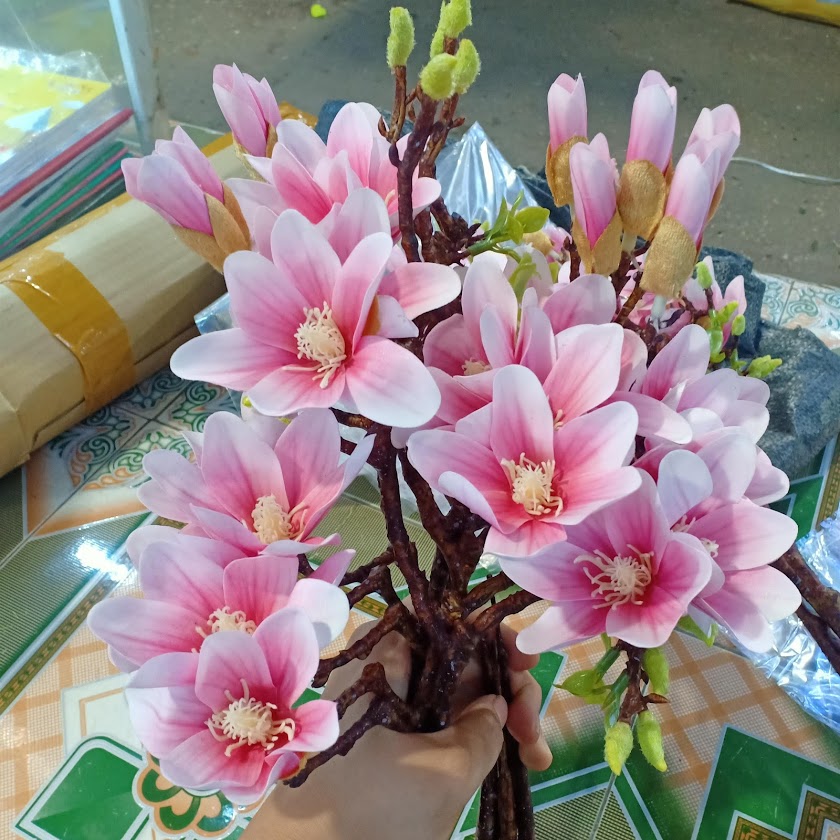 Hoa Mộc Lan Cao Su cao cấp-Hoa giả