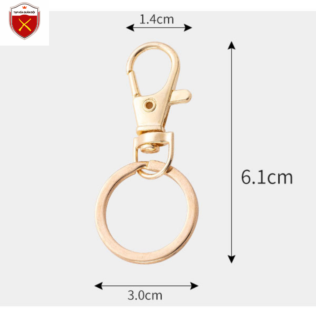 Móc khoá tôm hùm, khoá tôm hùm, khoen móc khoá loại 30mm, móc khoá không gỉ
