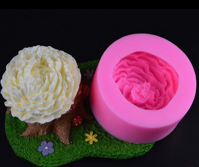 Khuôn rau câu silicon 3D Hoa Mẫu đơn đại