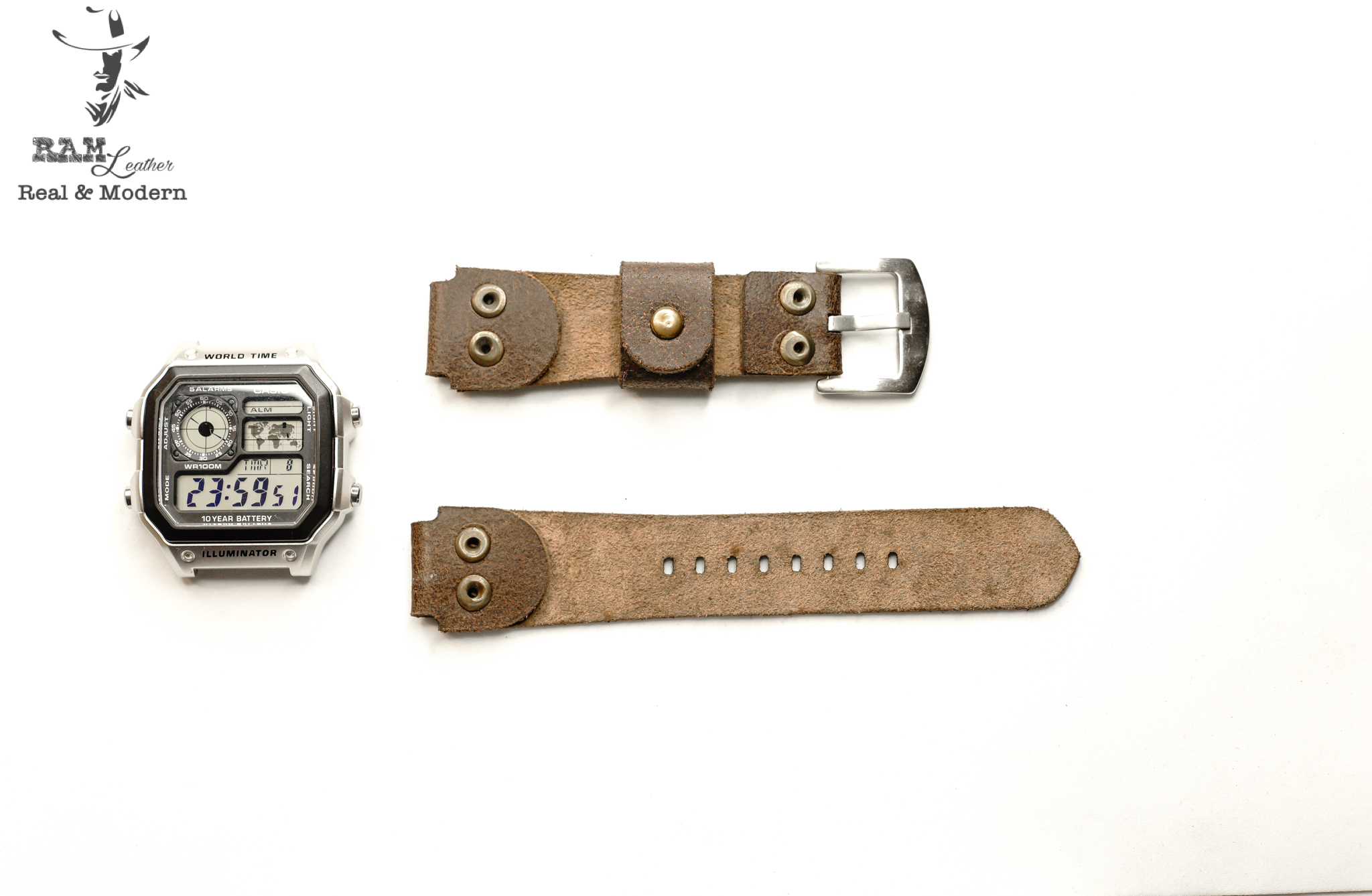 WATCH STRAPS DOUBLE COW LEATHER REAL
