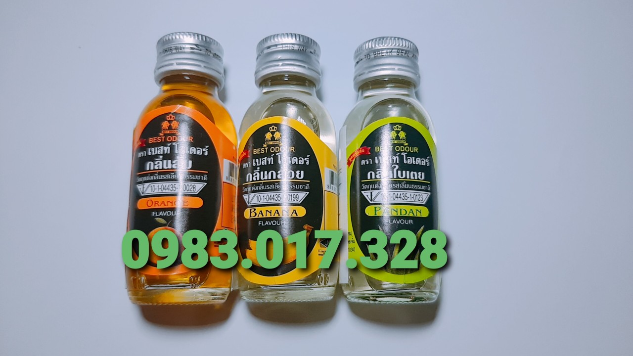 Combo 3 chai hương ( cam /  chuối / lá dứa ) best odour thái lan 30ml