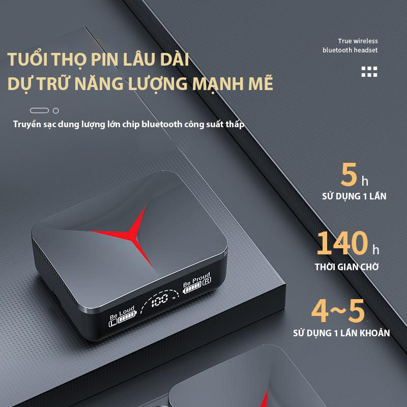 Bluetooth headset wireless M90 multi chức function, built-in microphone voice control, multi-point connection