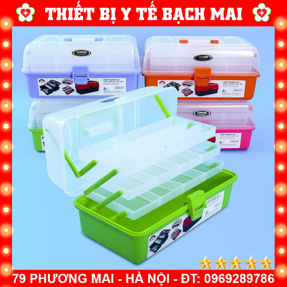 Hộp Đựng Dụng Cụ 3 Ngăn Làm Nail, Đồ Trang Điểm Đa Năng - Chính Hãng TASHING