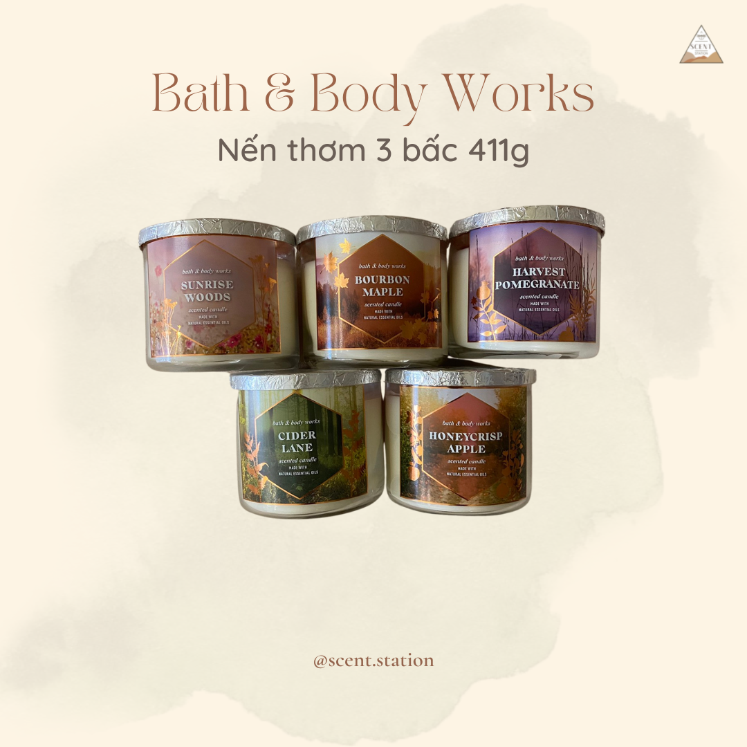[Scent Station] Nến thơm 3 bấc Bath & Body Works 411g