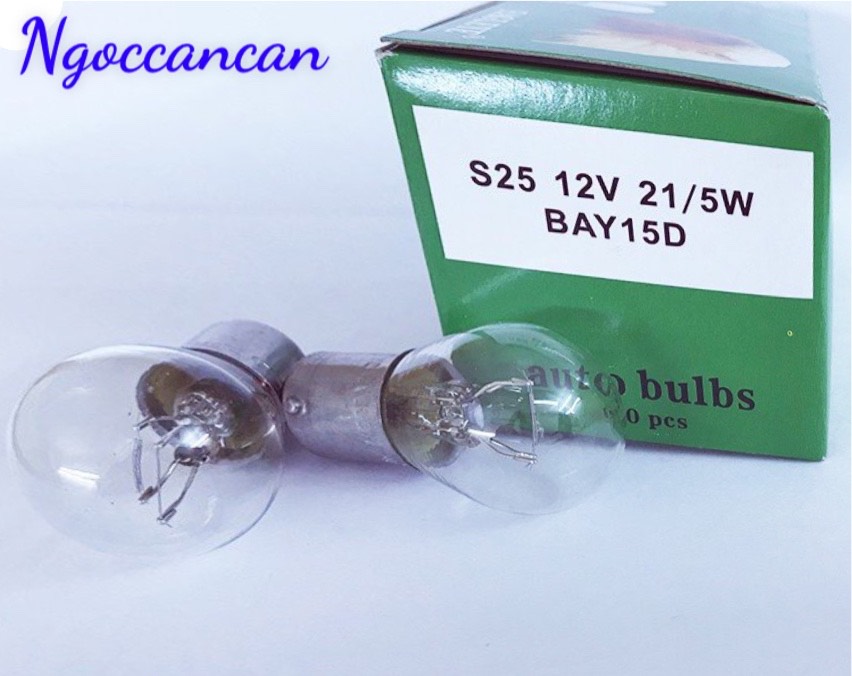 Combo 2 bóng đèn phanh đèn thắng ô tô đui cài 2 tóc 12v 21/5w hoặc 24v 21/5w
