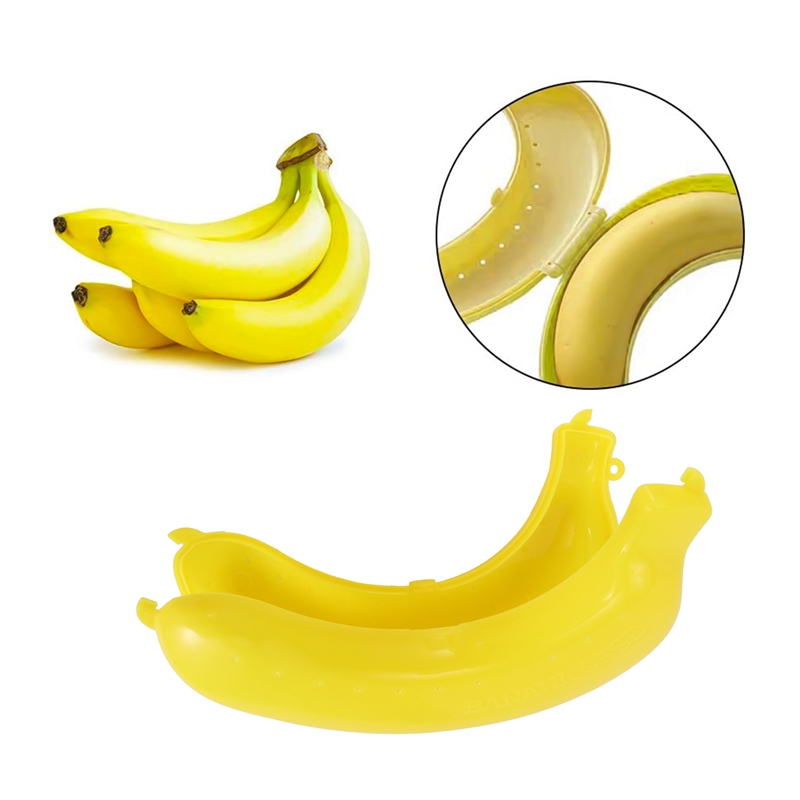 Cute Fruit Banana Protector Box Holder Case Lunch Container Storage Banana Case Kitchen Tools Plastic