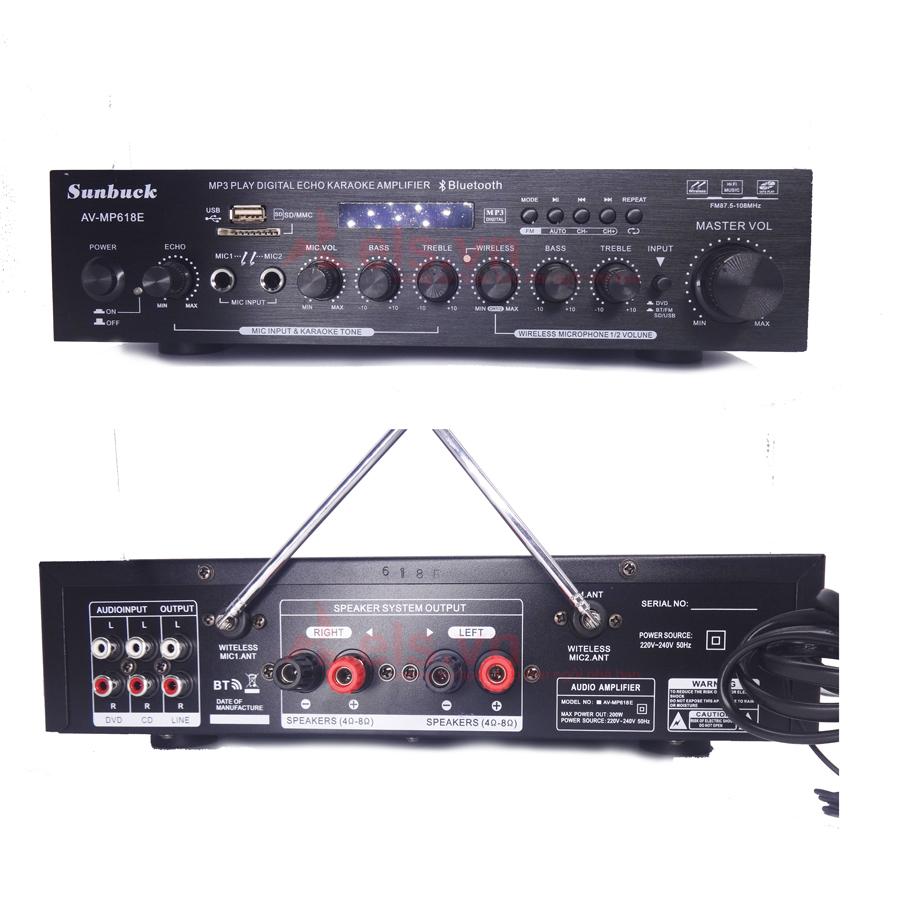 Ampli Bluetooth Sunbuck MP618E Kèm 2 Micro