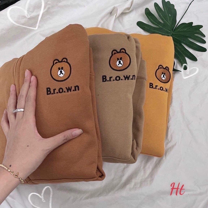 Áo khoác nỉ gấu BROW cotton HT12