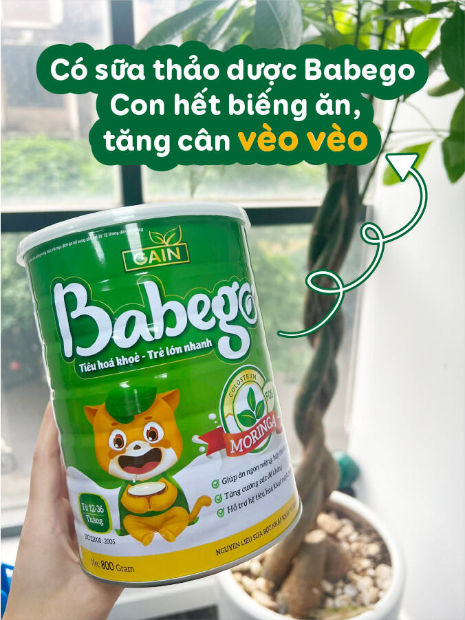 [CHÍNH HÃNG - HOÀN TIỀN] Sữa thảo dược trùm ngây Babego (0 – 12 Tháng) 400g