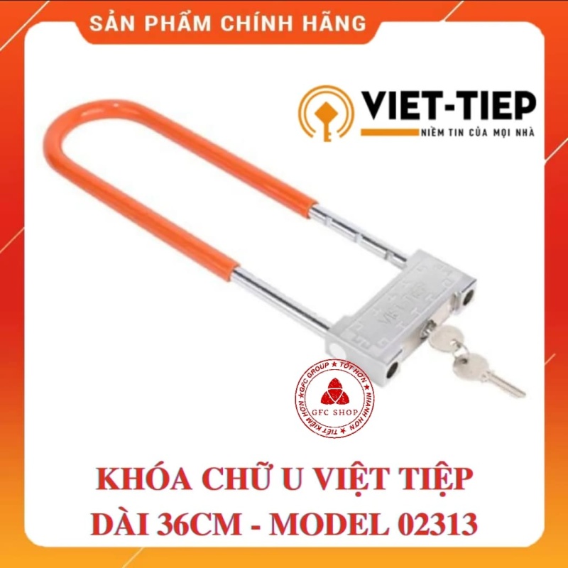 Khóa chữ U dài Việt Tiệp 36 cm Model 02313 Khóa cổng, khóa cửa kính thủy lực, xe máy, xe đạp