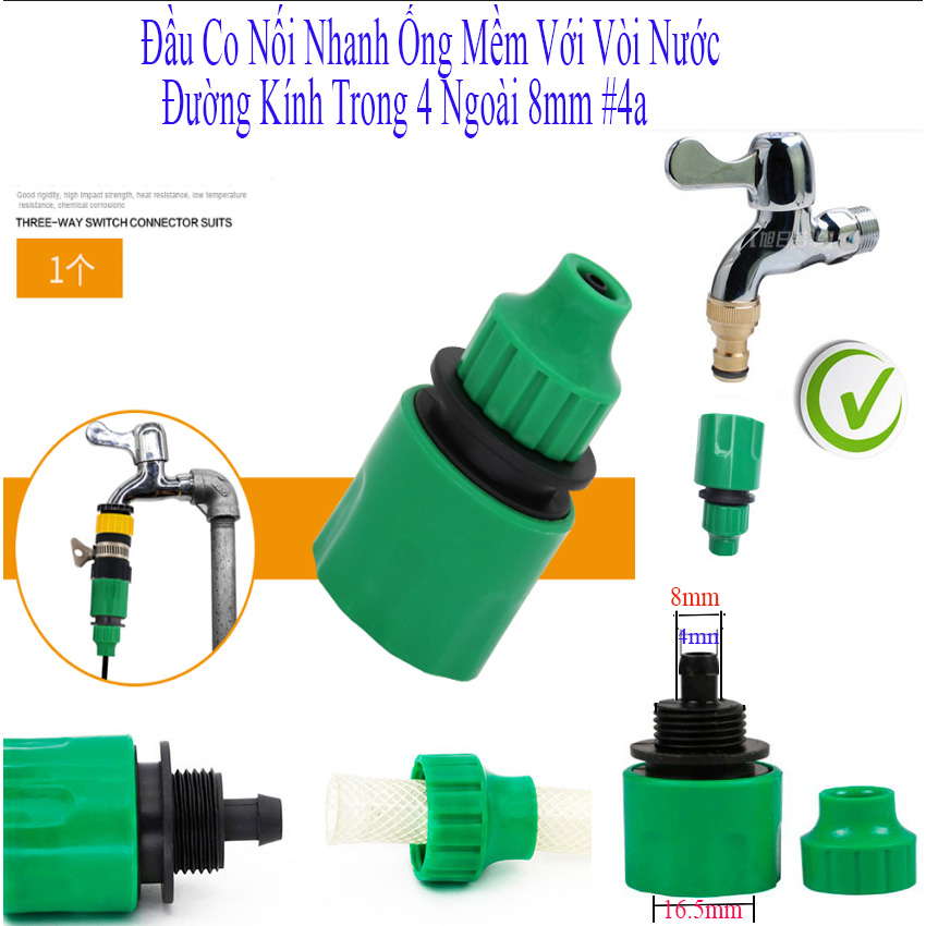 Đầu co nối nhanh ống mềm với vòi nước