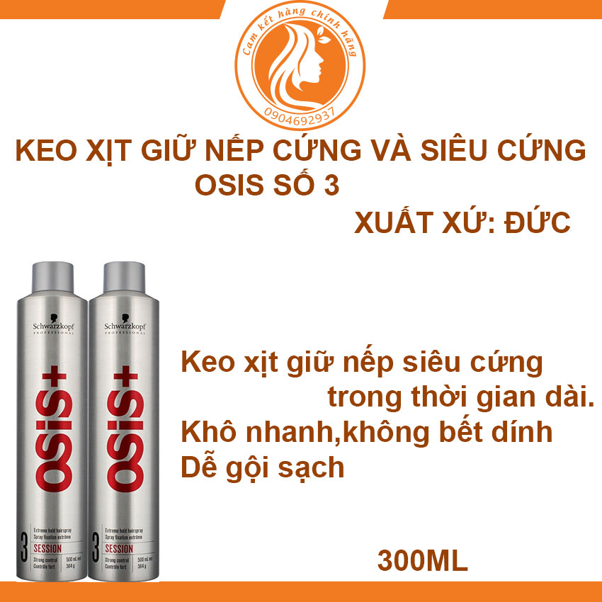 Keo xịt giữ nếp tóc cứng và siêu cứng Osis+ số 2&3