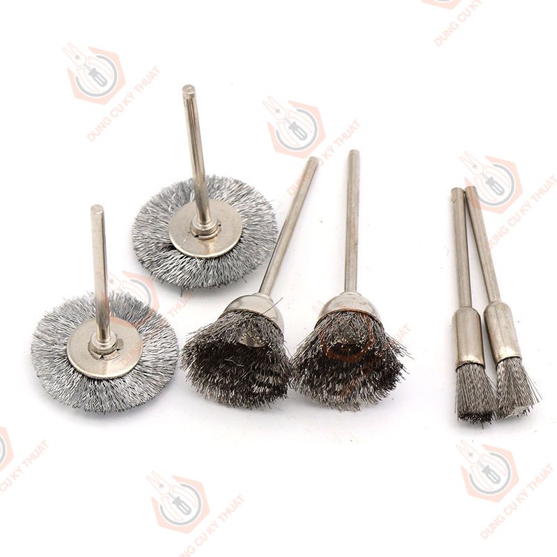 Chổi đánh bóng, đánh gỉ cho máy mài trục 3mm _