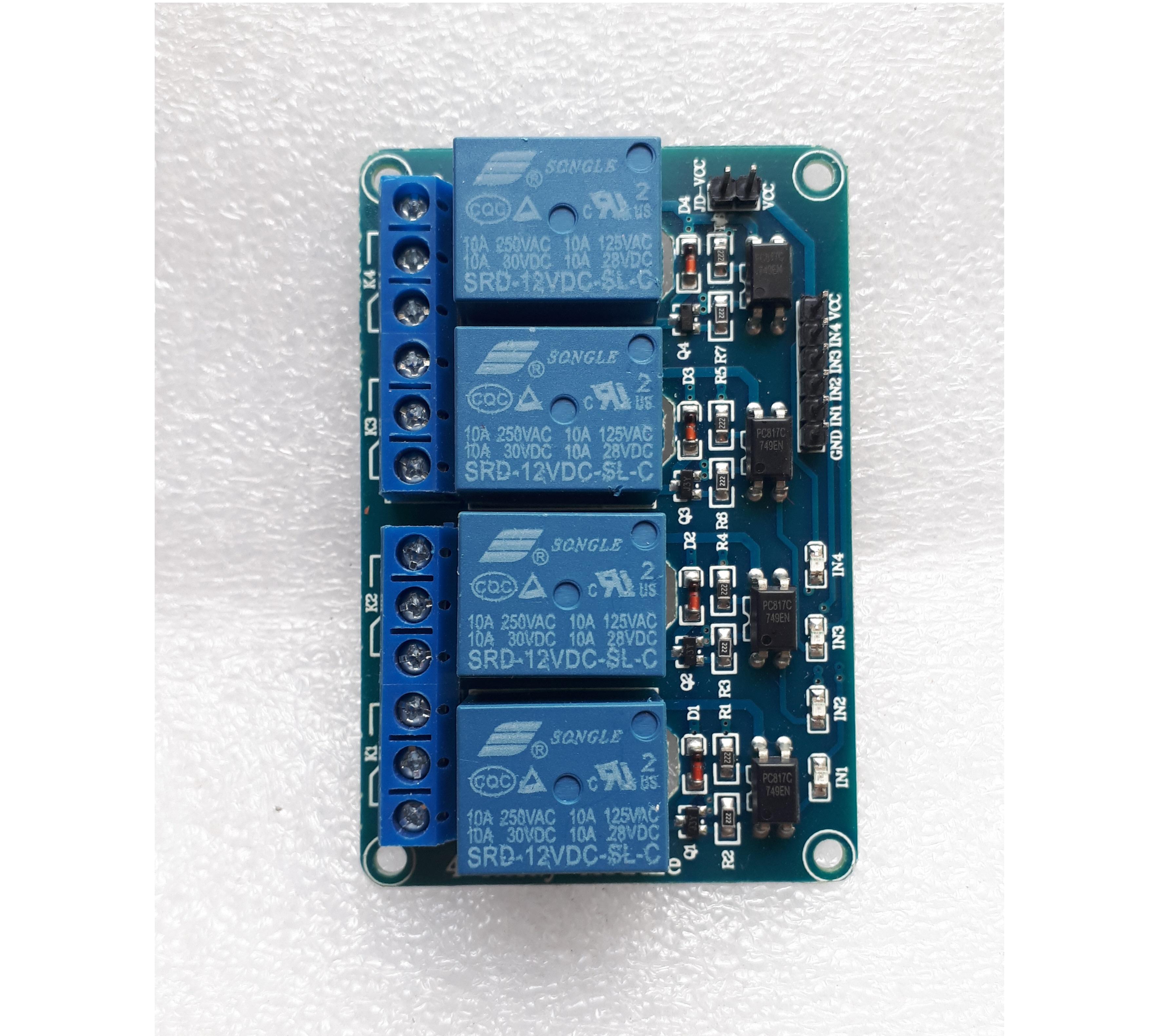 Module 4 Relay 12V có Opto cách ly đóng ngắt mạch điện AC/DC