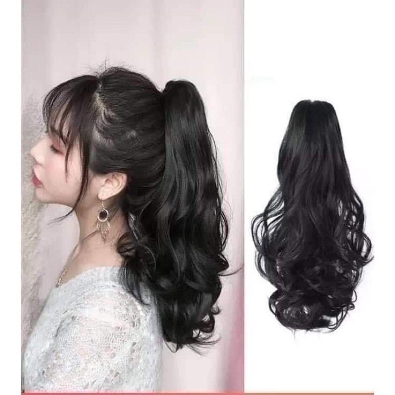 Tóc giản ngoạm giả cột xoăn sóng