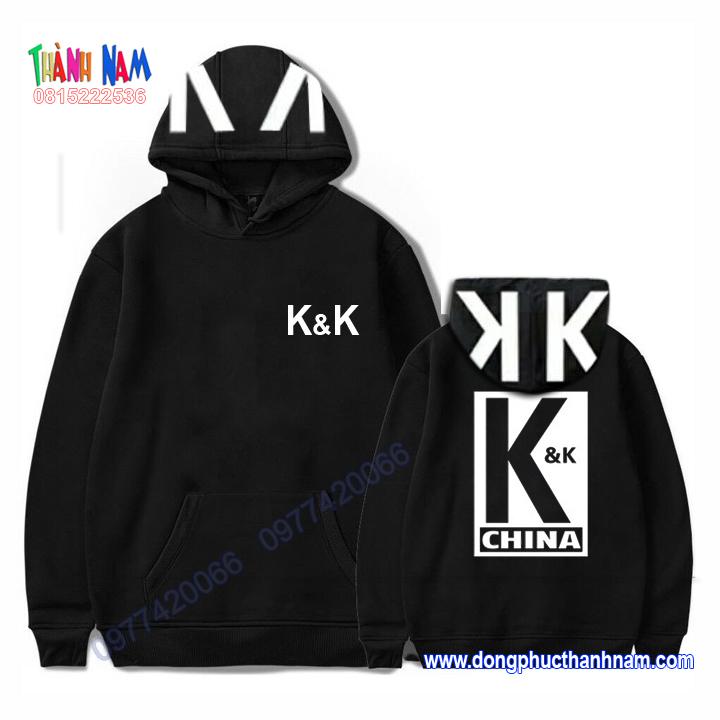 Áo hoodie K&K CHINA cá mực hầm mật có mũ trùm