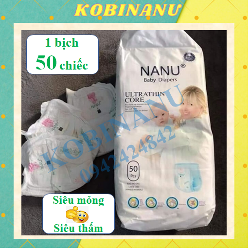 Bỉm dán Nanu size S 50 miếng KobiNanu