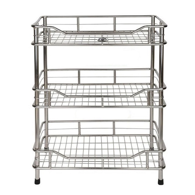 Kệ chén đứng 3 tầng inox ống 30cm x 50cm - 40cm x 60cm