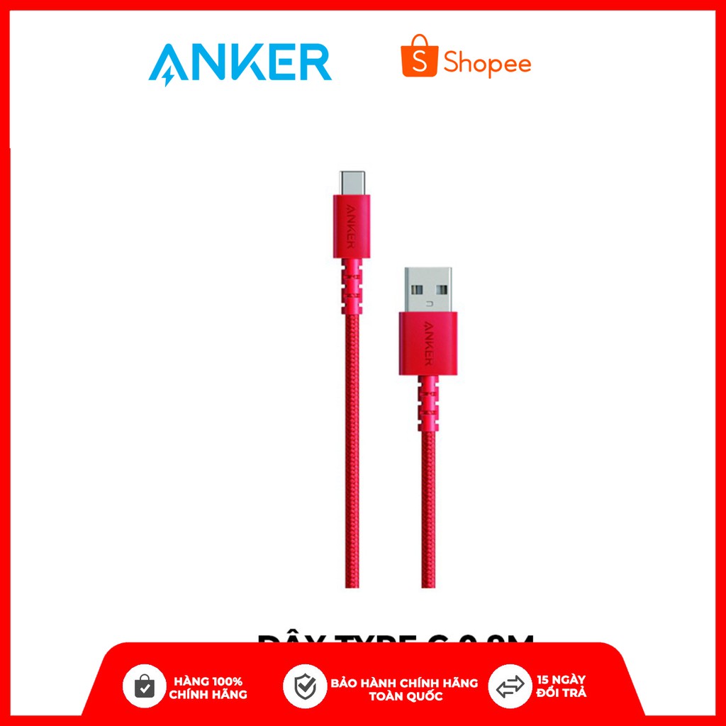 Cáp Sạc Type C Anker Powerline Select+ Usb-C Ra Usb 2.0 Dài 0.9M Hàng - A8022
