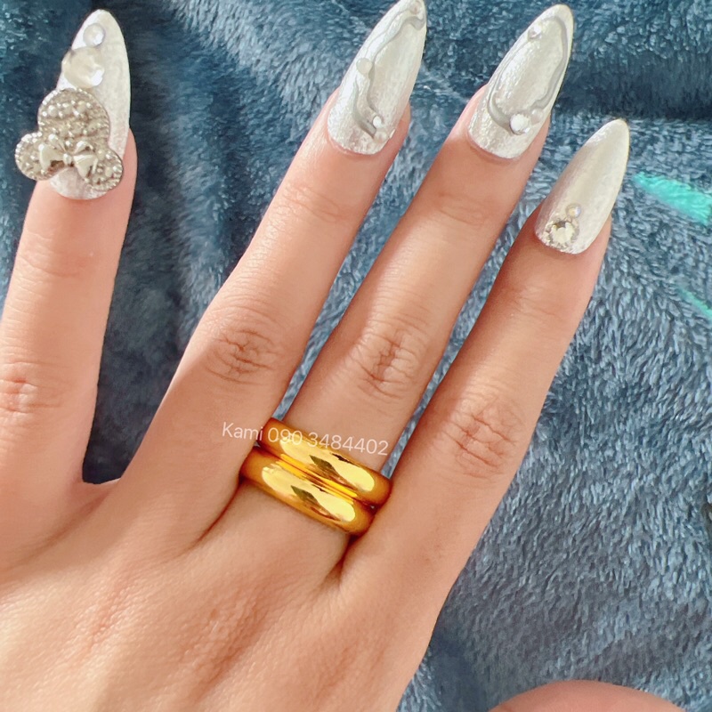 Nhẫn trơn phong thuỷ mô phỏng chất liệu đồng đủ size nam nữ