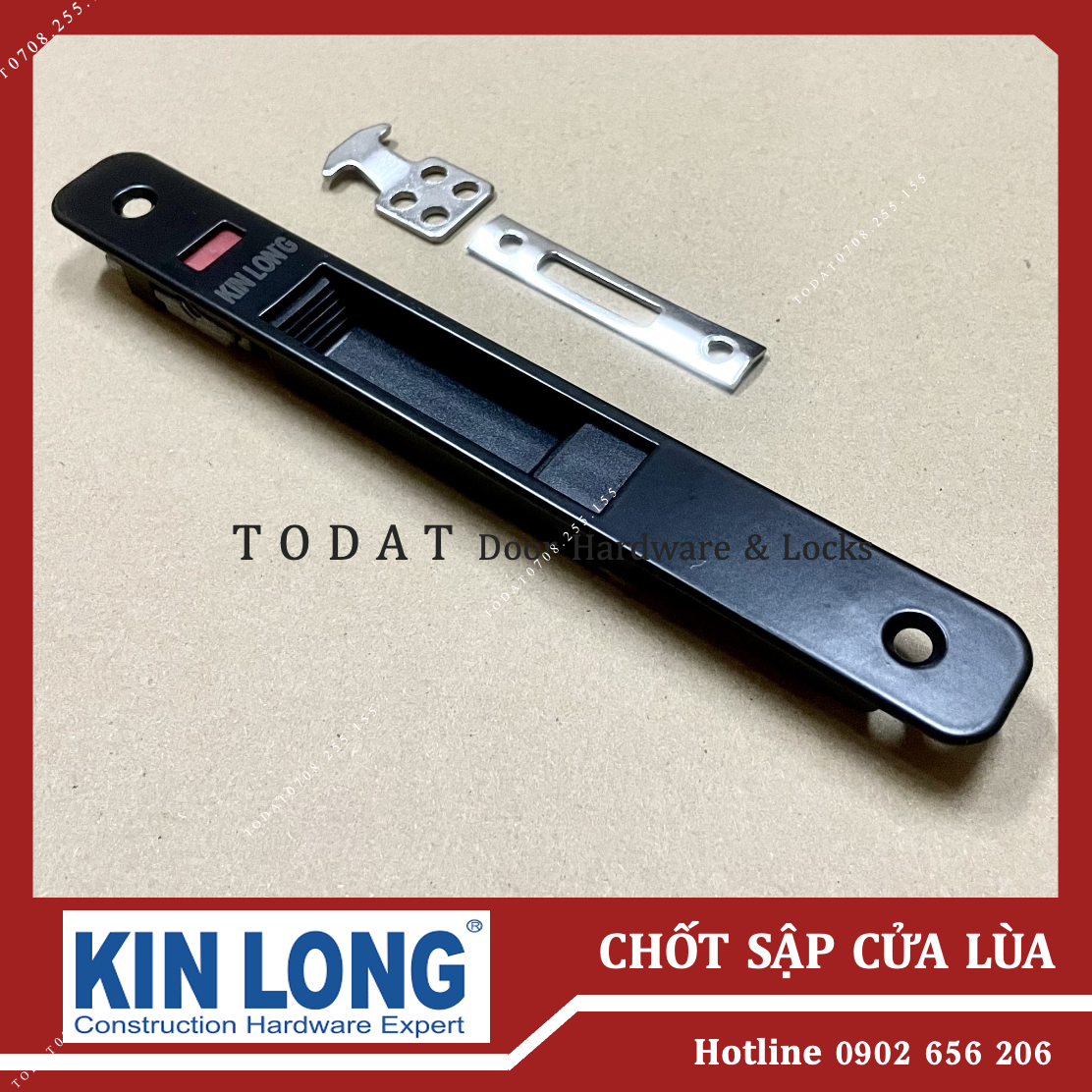 Chốt âm tự sập đen cửa lùa nhôm xingfa hệ 55