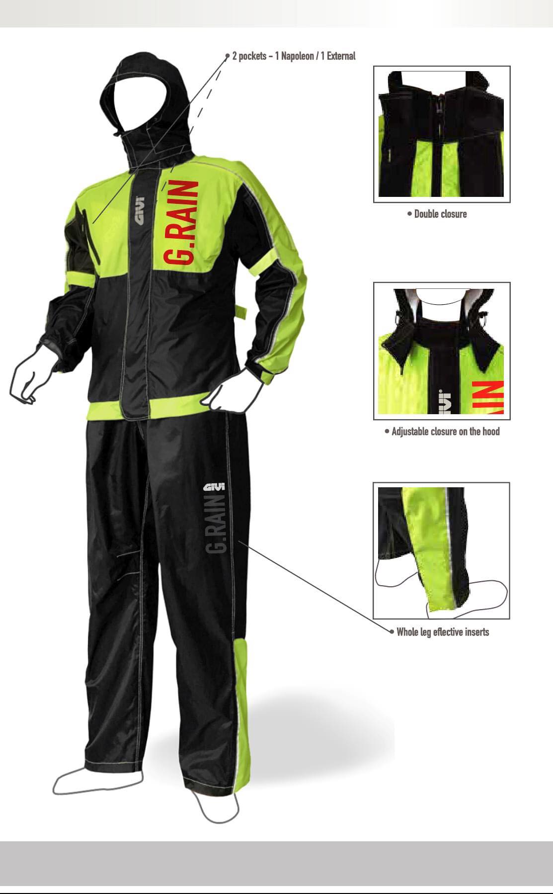 Bộ quần áo mưa Givi Grain01 Có mũ mẫu mới nhất năm 2020