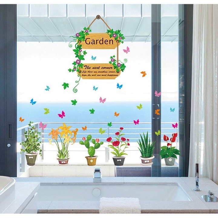 Decal dán tường khu vườn garden