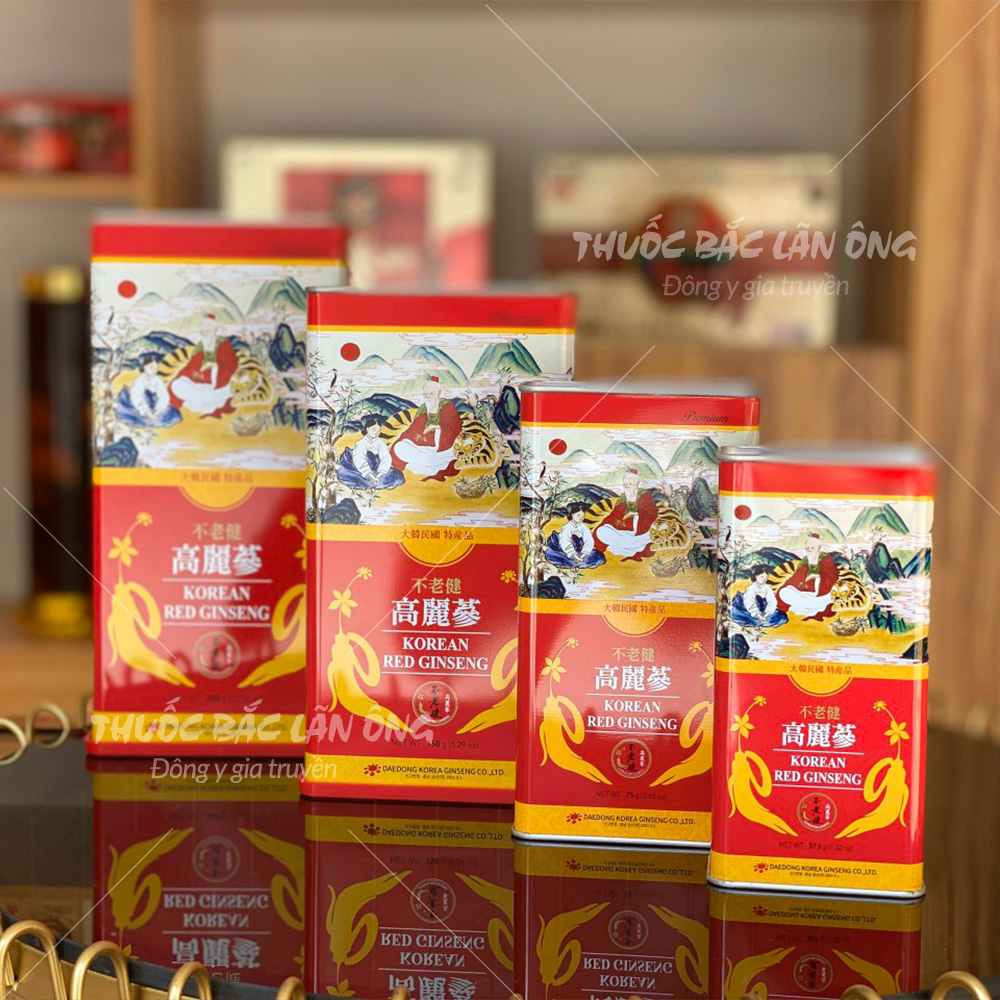 Hồng sâm củ hộp thiếc Hàn Quốc (Nhân sâm củ 6 năm tuổi)