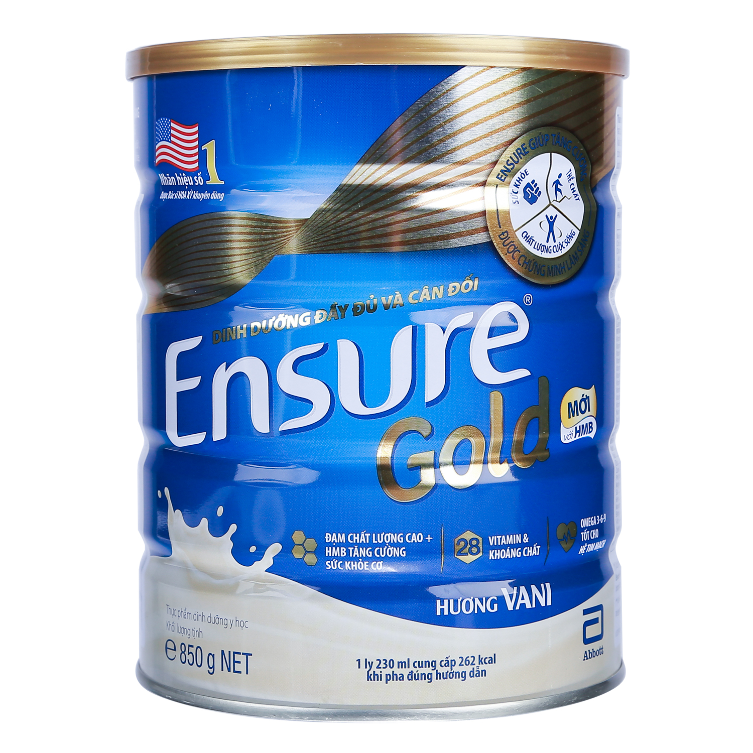 Sữa Bột Ensure Gold Vani (HMB) - Hộp 850gr