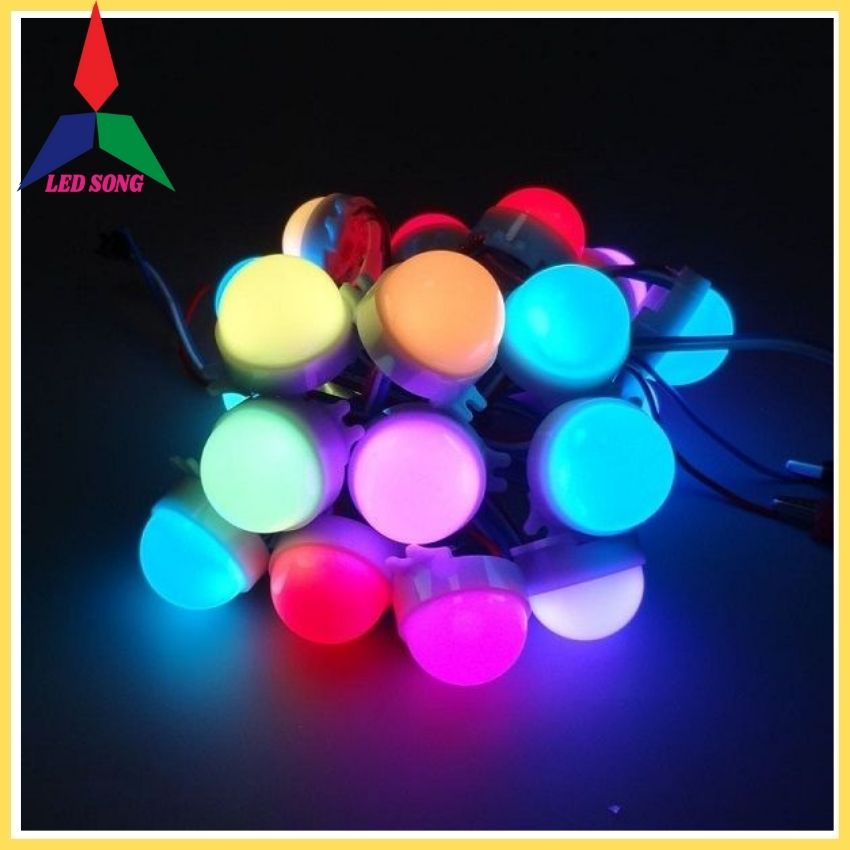 Led Bát Full Màu Phi 30mm Tự Nháy Dây 30 Bóng