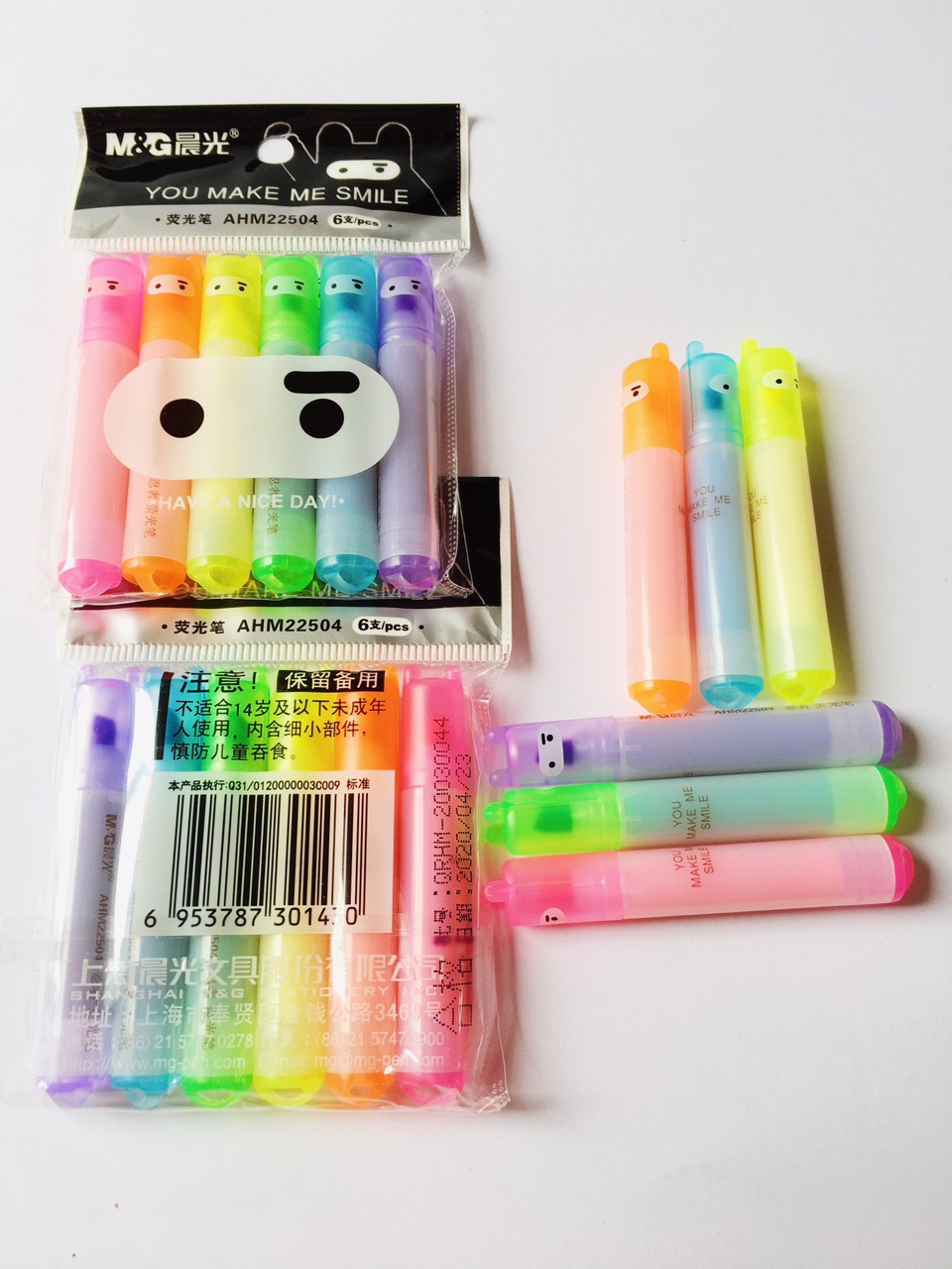 [HCM](Hàng Đẹp) - Hộp 6 bút dạ quang mèo MG 22574 - Túi 6 22504