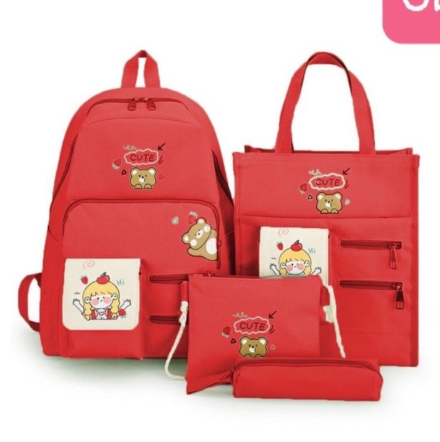 SET BALO NỮ 4 MÓN CÔ BÉ VÀ GÂU CUTE CB84