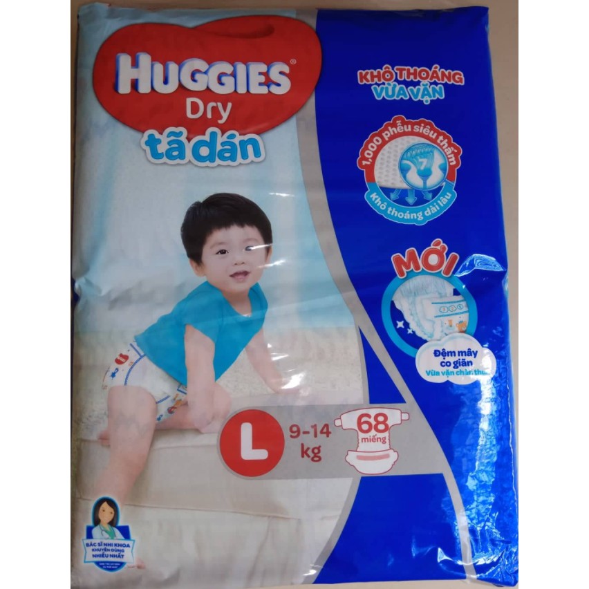 TÃ DÁN HUGGIES L68 CHO BÉ 9-14KG