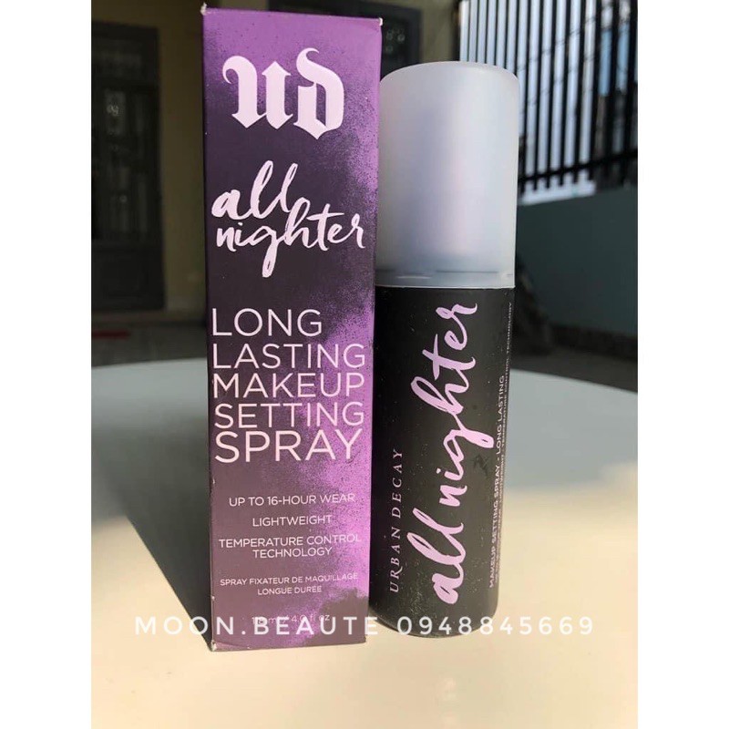 BILL US Xịt khoá nền Urban Decay All nighter giữ lớp nền hoàn hảo suốt 24h