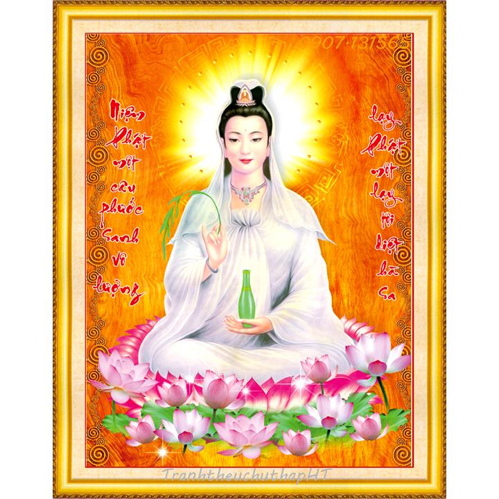 [HCM]Tranh đính đá Phật Bà kích thước 75*57cm - tự đính